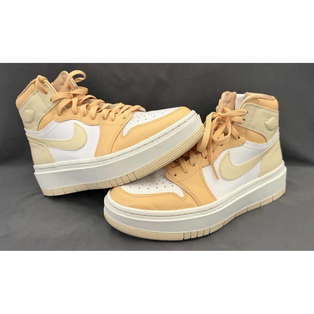 Nike Air Jordan 1 Elevate High Womens Size 10.5 Celestial Gold White Sneakers
